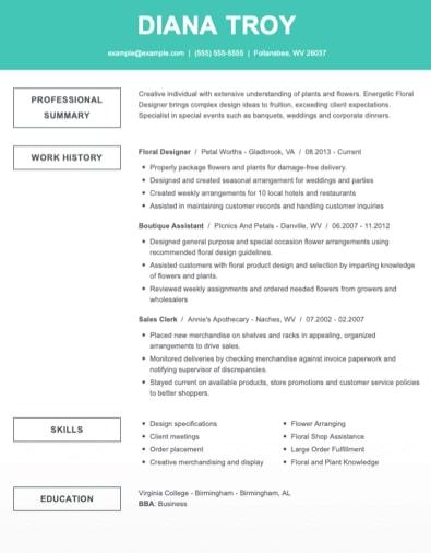 Chronological Resume Format Templates Myperfectresume