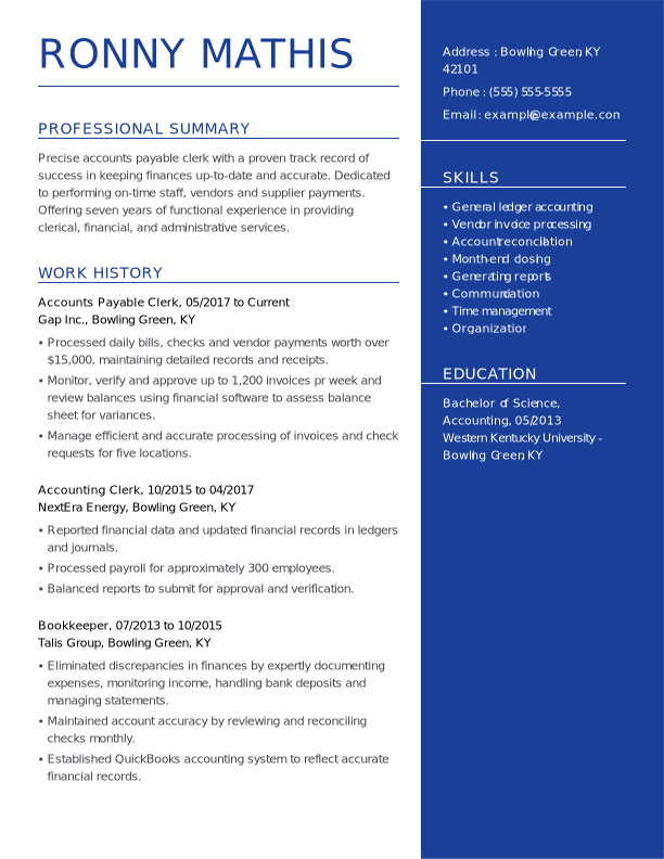 Accounts Payable Clerk Impactful ComboD