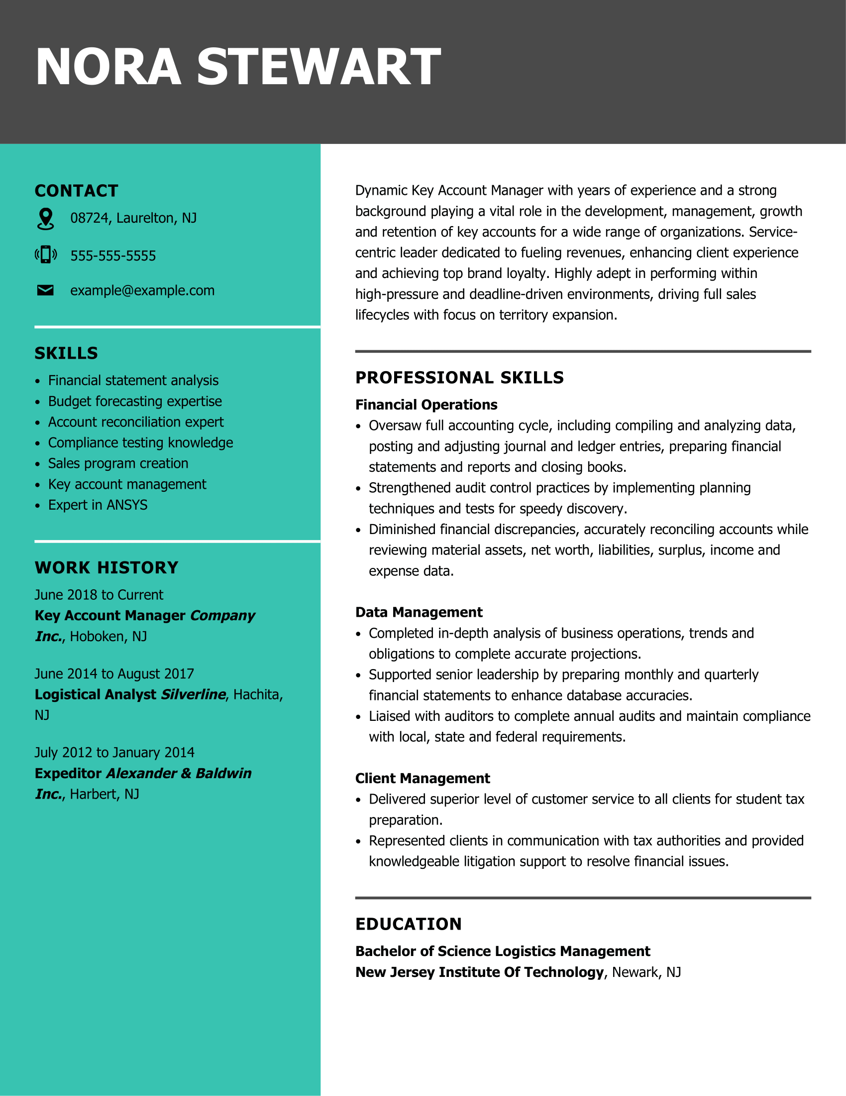 account manager responsibilities resume