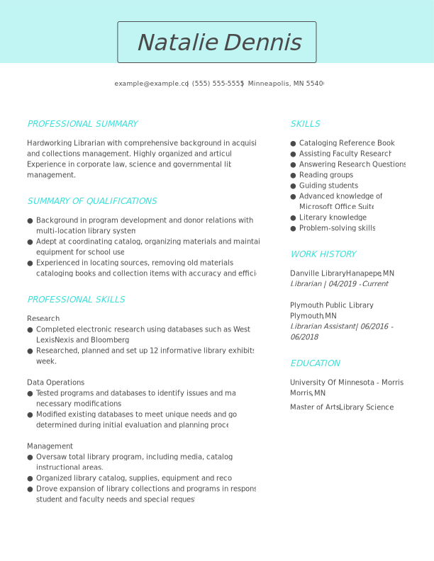 Librarian Resume Examples amp Templates - Librarian Featured 1 