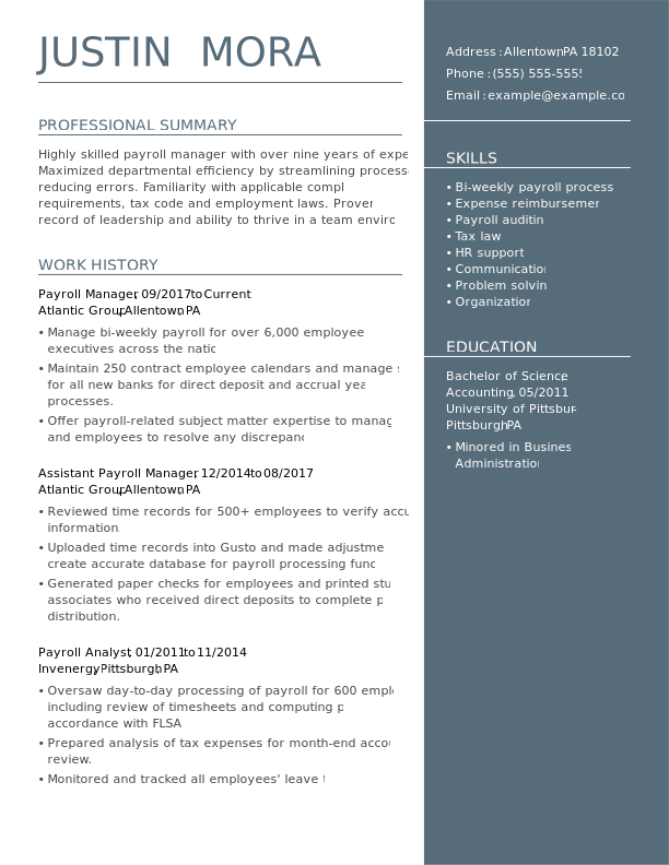 Payroll Manager Impactful ComboD