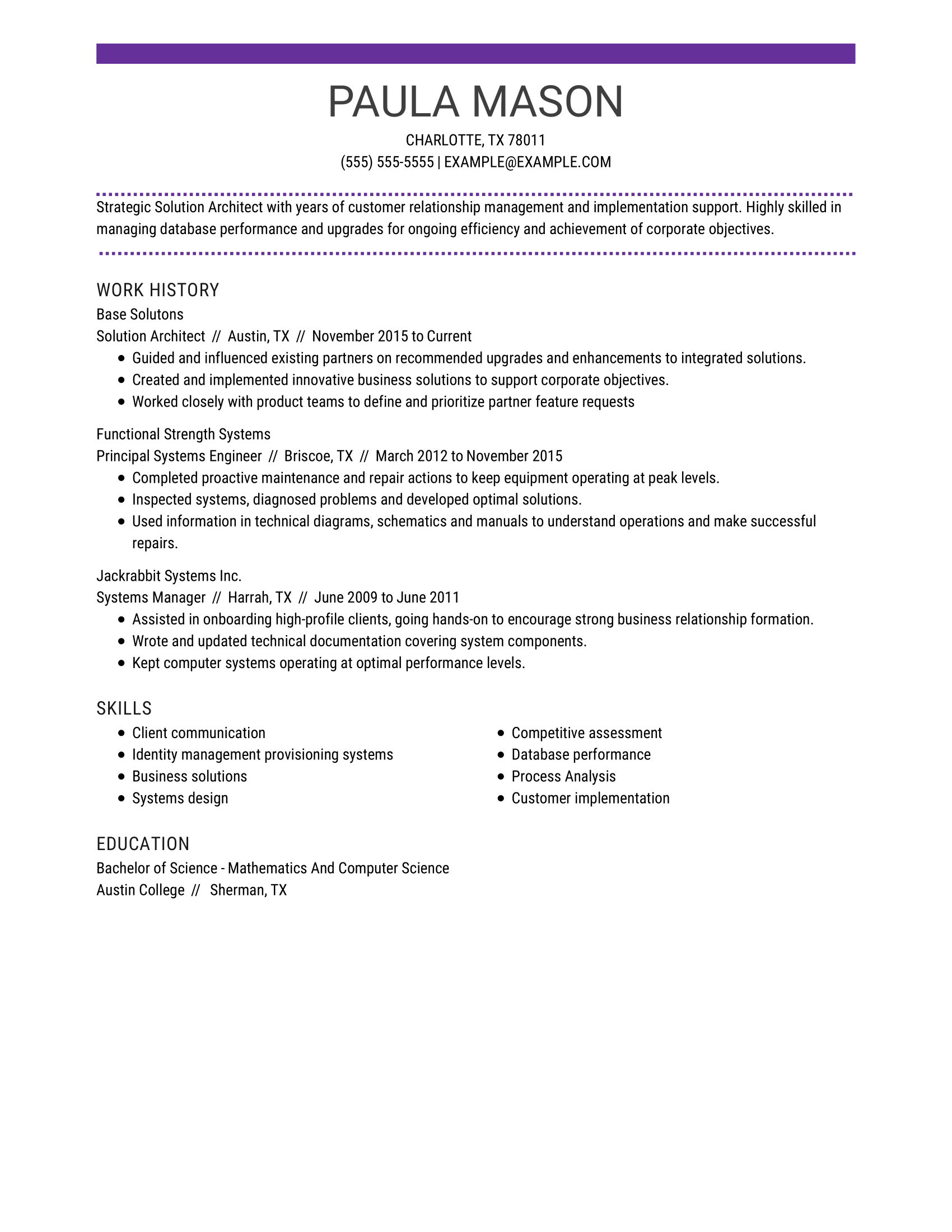 Solutions Architect Resume Example for 2022 | MyPerfectResume