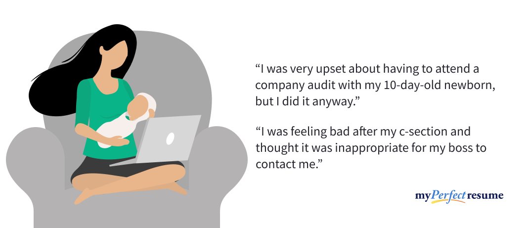 Mother's quote on attending a company audit with her 10-day-old newborn.