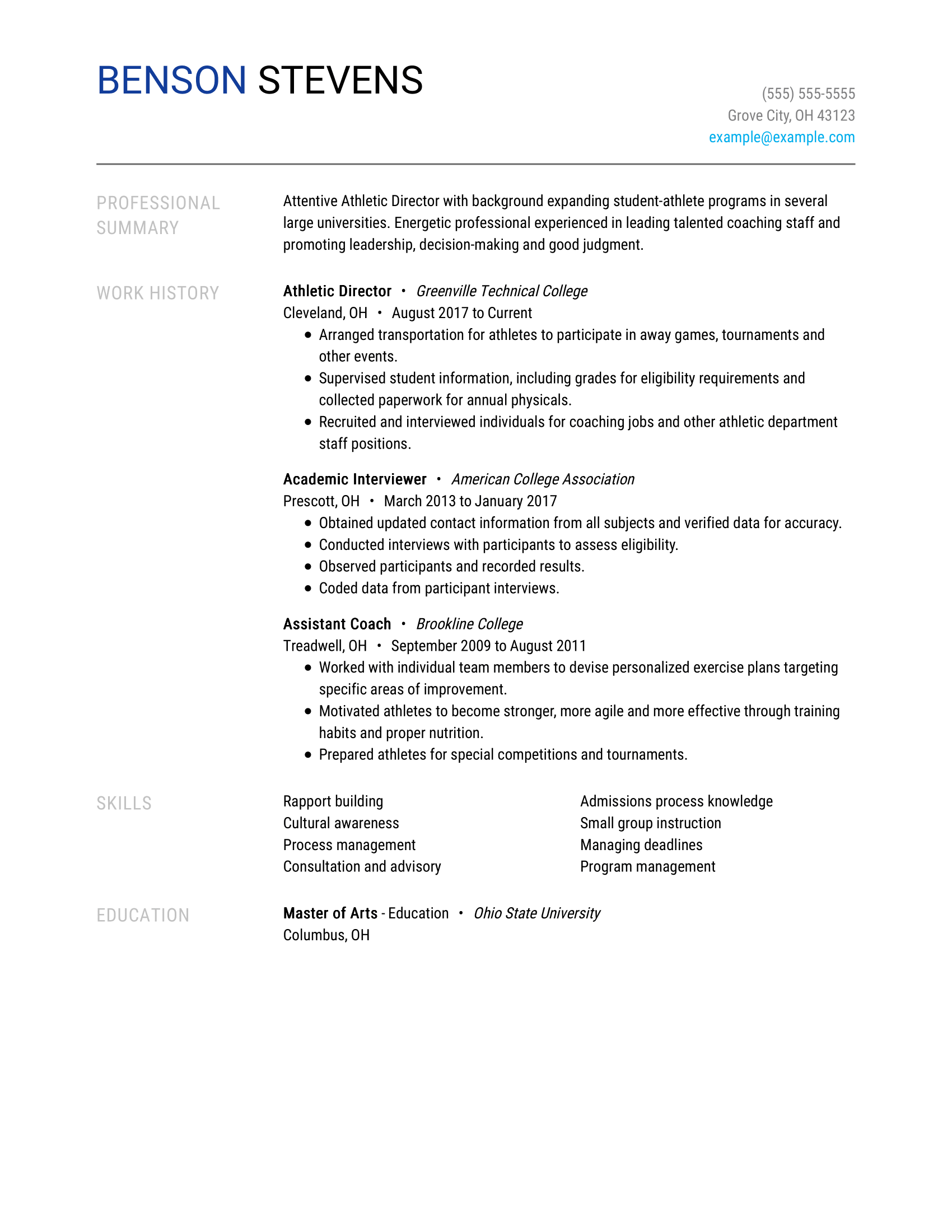 Sports Resume Examples and Guides - Sports 