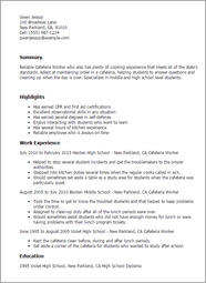 Cafeteria Worker Resume Examples Templates 2024 