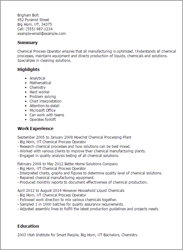 chemical-process-operator-resume-example