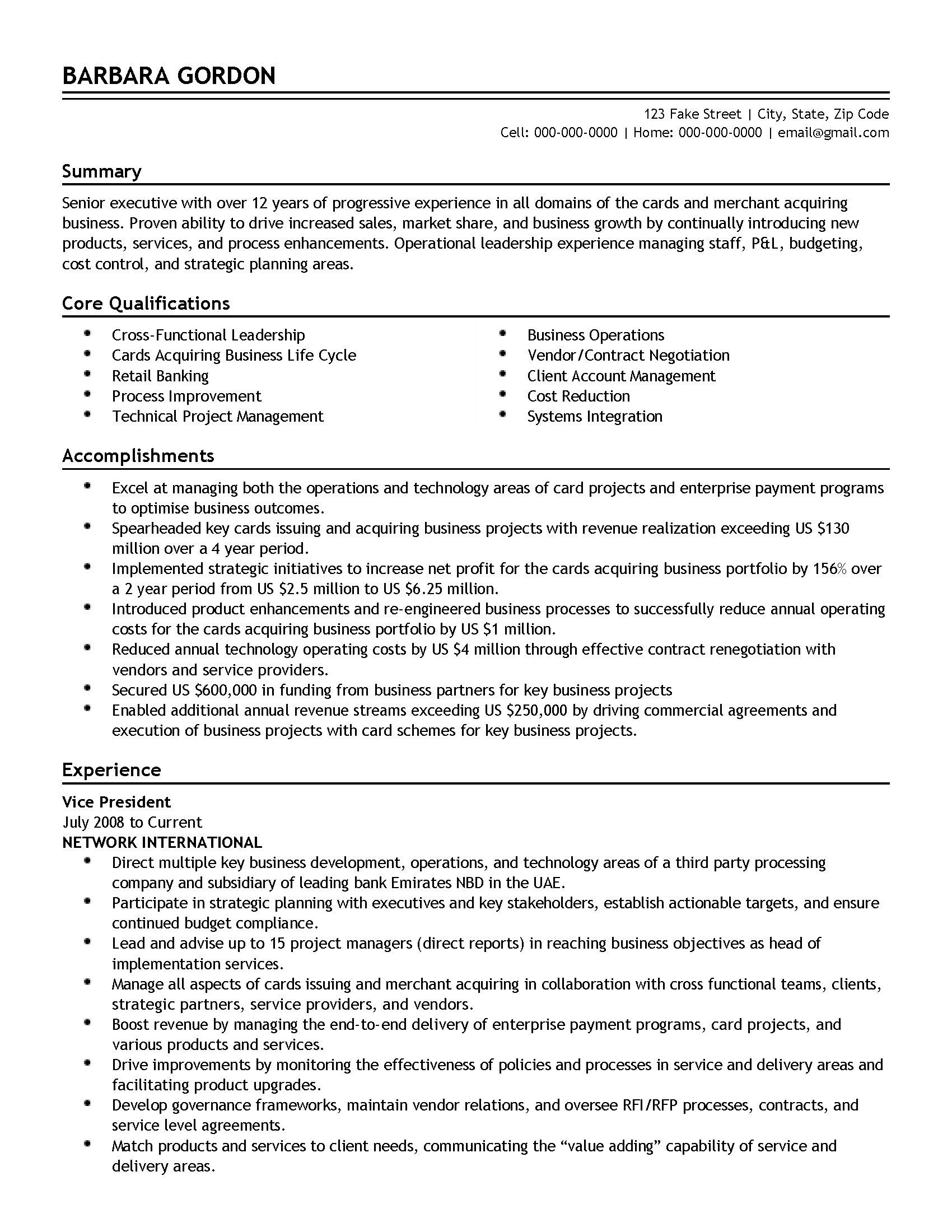 executive resume services