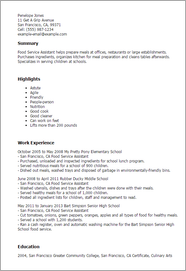 Food Service Assistant Resume Example MyPerfectResume