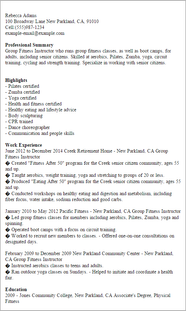 Group Fitness Instructor Resume Example MyPerfectResume