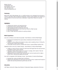  1 Vehicle Fleet Manager Resume Example MyPerfectResume