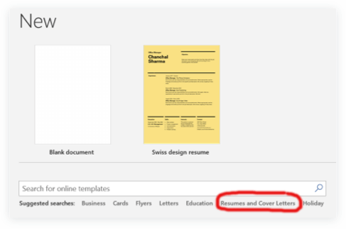 resume format ms word Choose Word Template