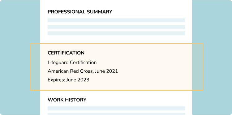 Current Certification on Resume