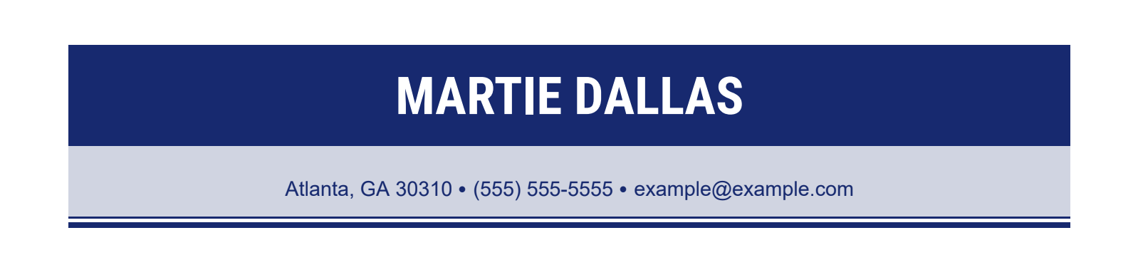 Cover Letter Header