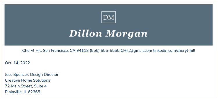 Recipient's Address on Cover Letter