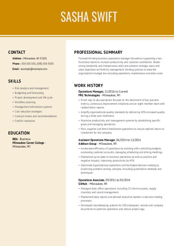 Operations Manager Resume Examples & Templates [2024]