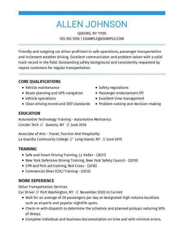 Heavy Driver Cv Sample In Word Format