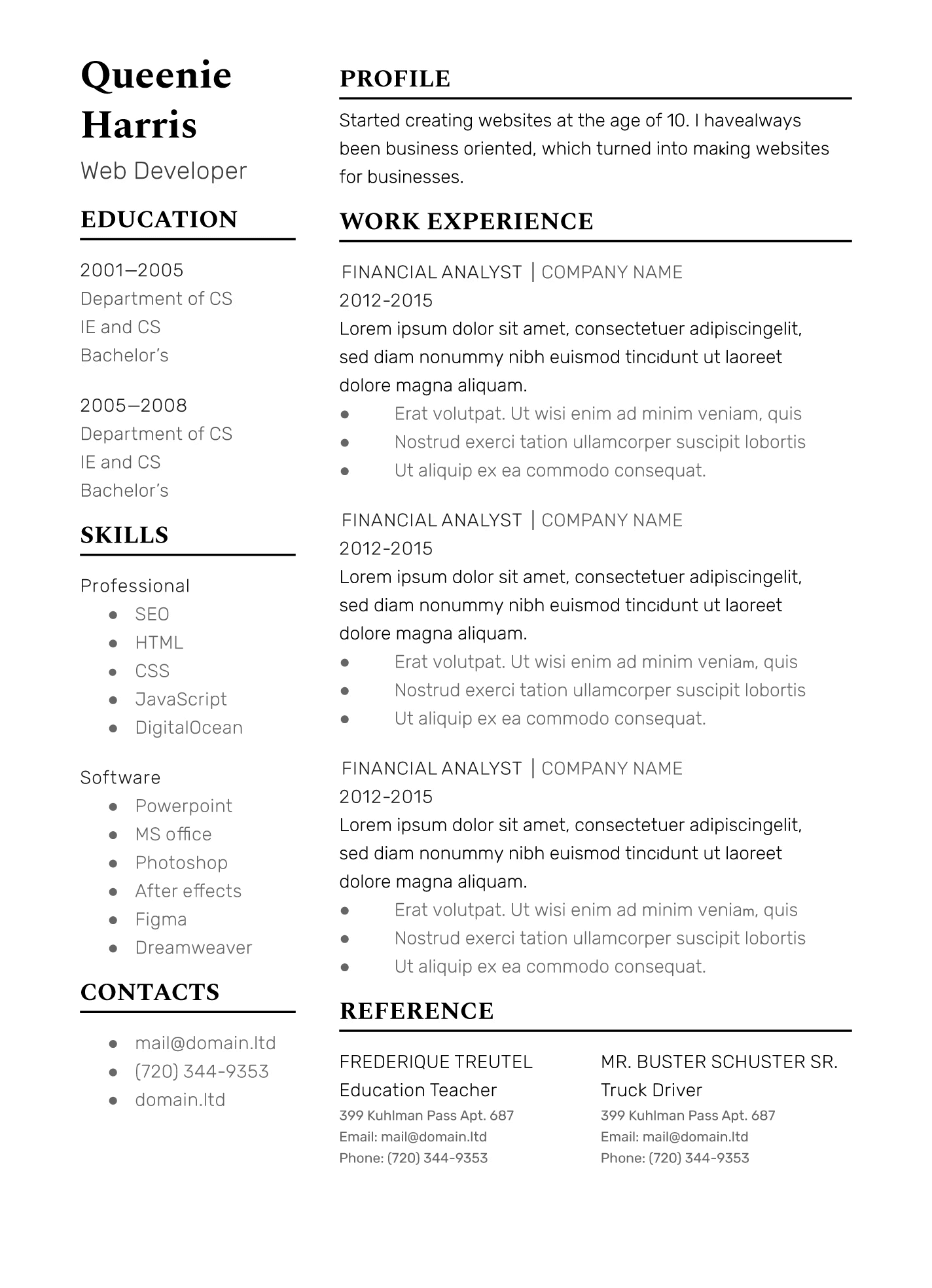 Simple Resume Design