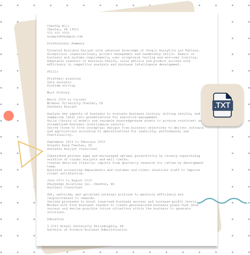Resume Plain Text Template