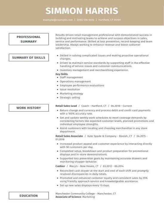 Sales Associate Resume Template