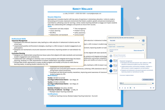 Teacher Skills For Resumes
