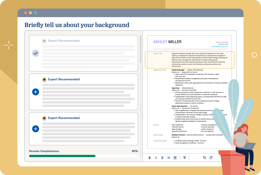 About Me Section On a Resume Examples - About Me 