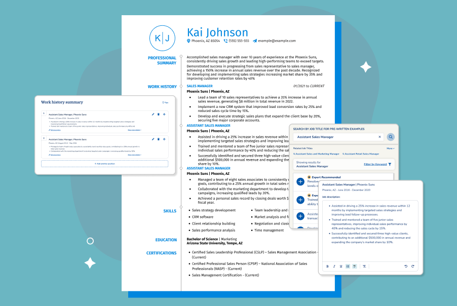 Graphic showing multiple job positions at the same company