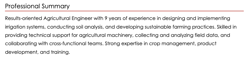 Resume Professional Summary