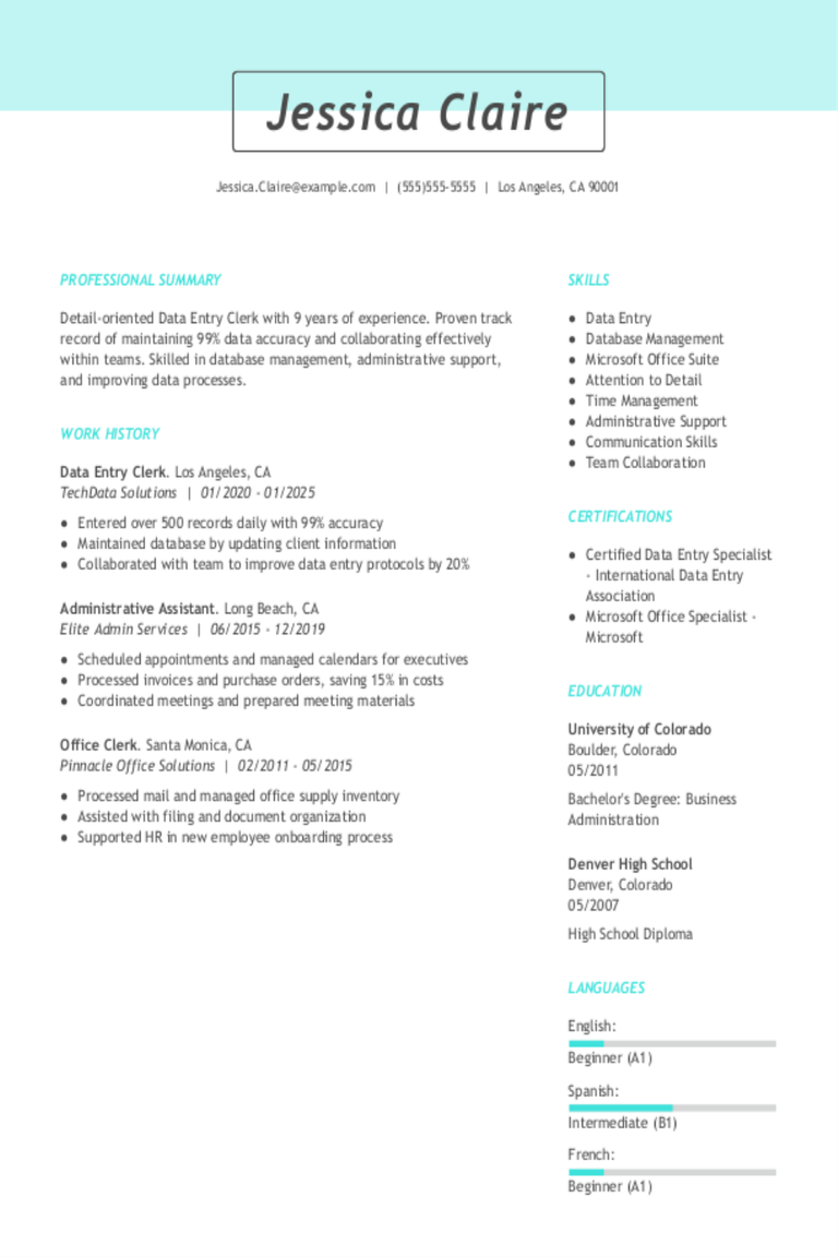 Data Entry Clerk