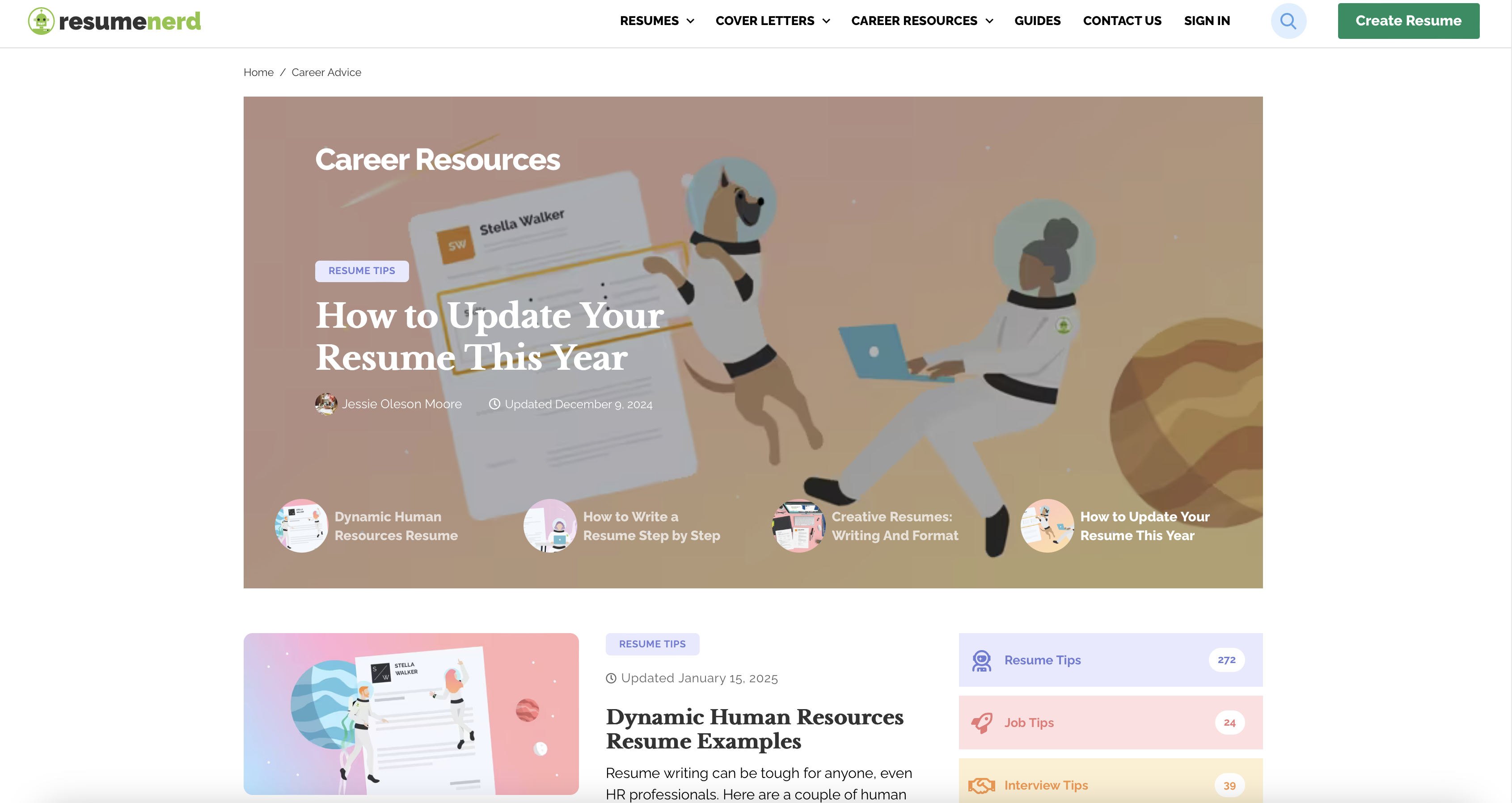 Resumenerd Career Resources Section