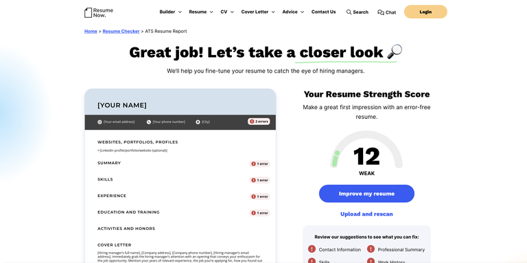 Resumenow Resume Ats Checker