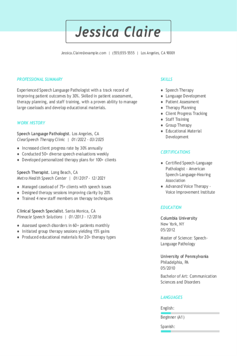 Speech Language Pathologist