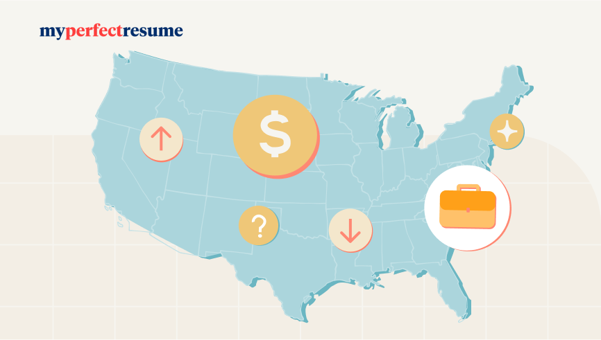 Map of the U.S. states with the best job opportunities.
