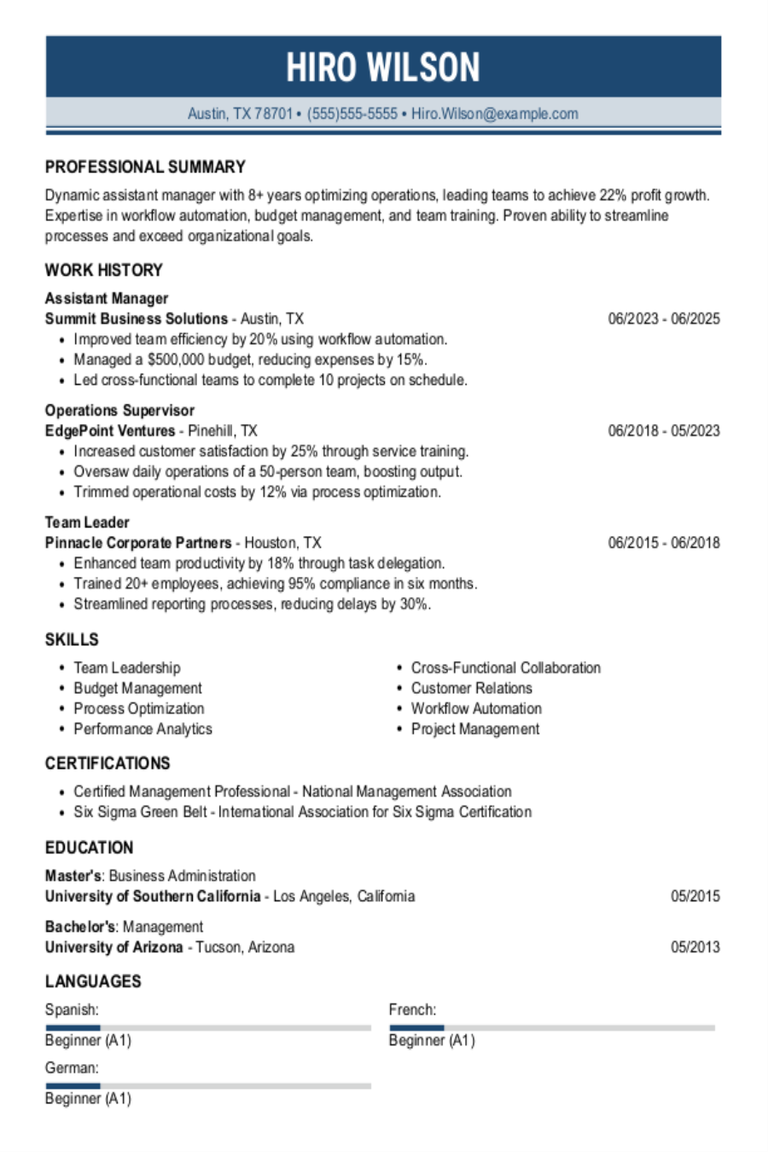 Assistant Manager