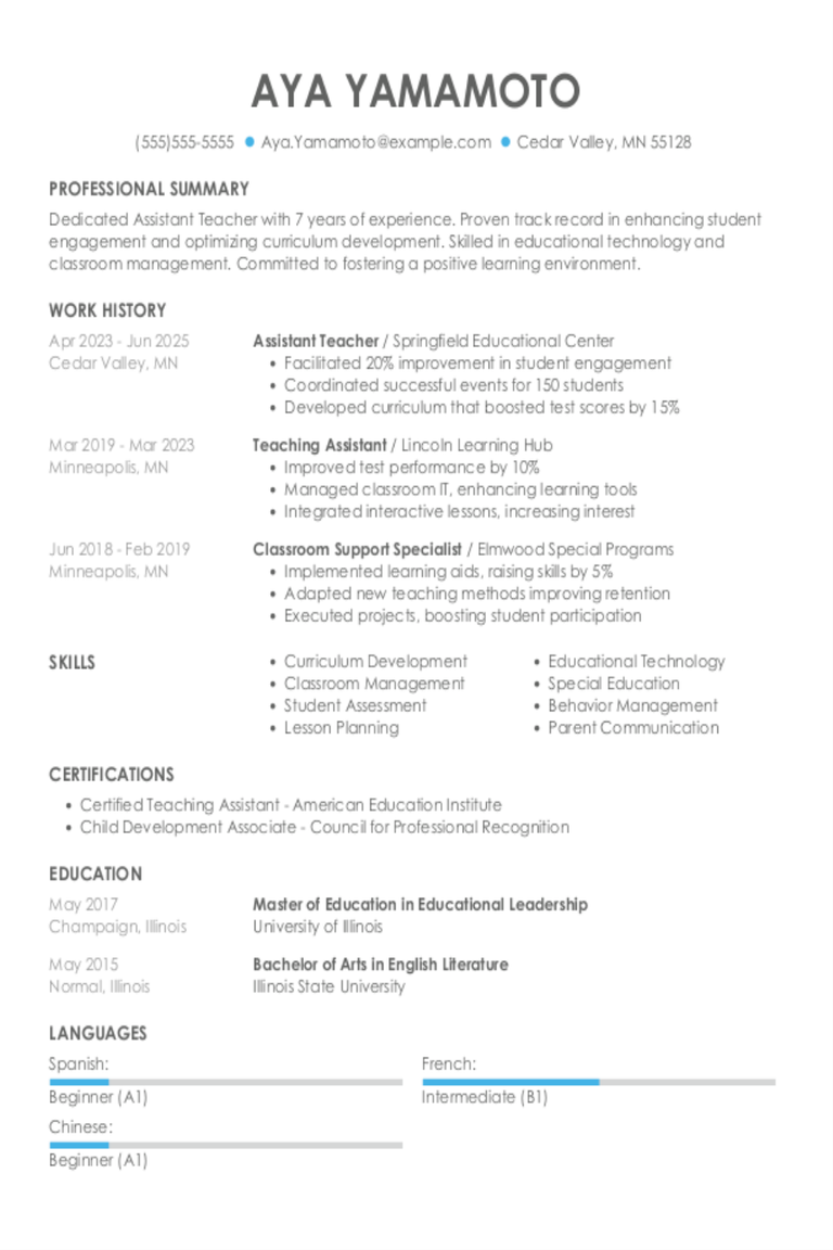 Assistant Teacher