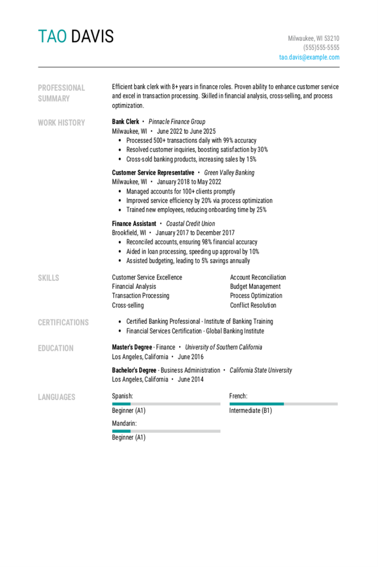 Bank Clerk