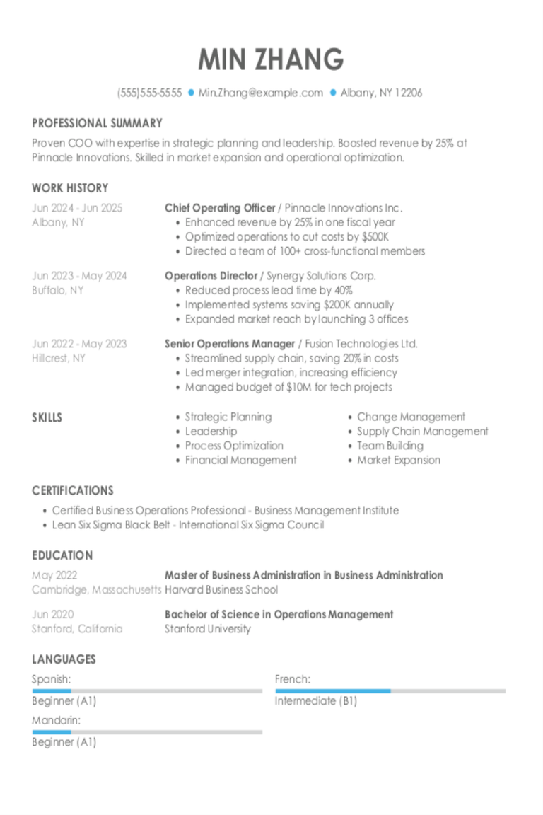 Chief Operating Officer