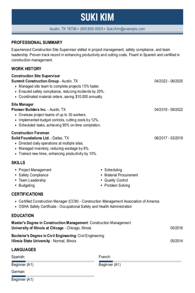 Construction Site Supervisor