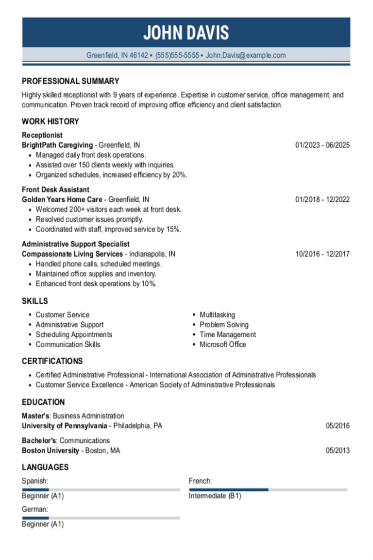 Receptionist