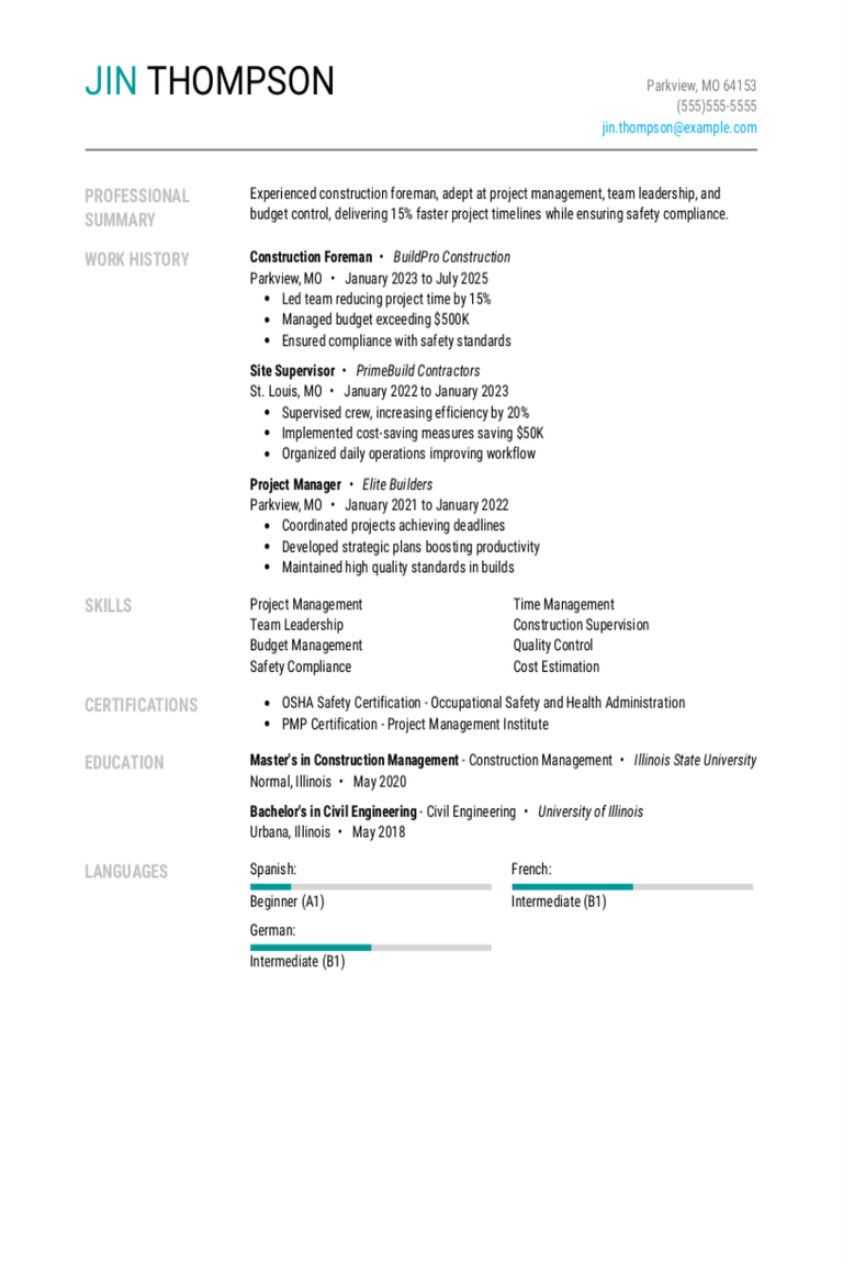 Construction Foreman