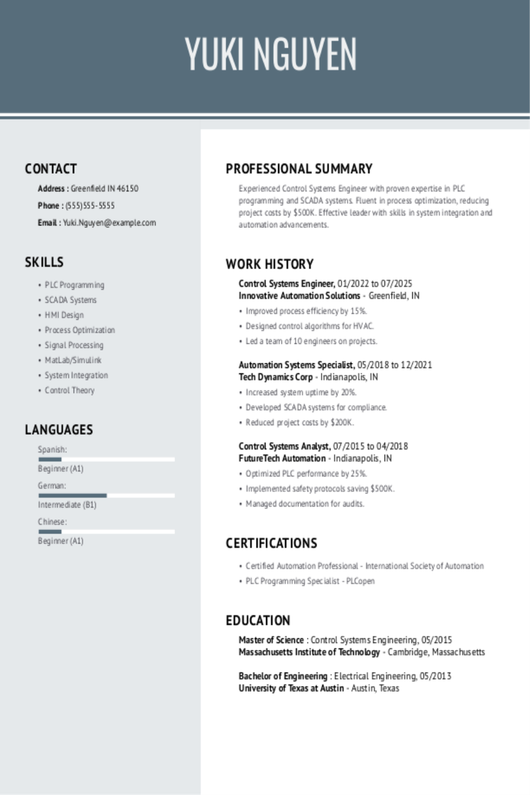Control Systems Engineer