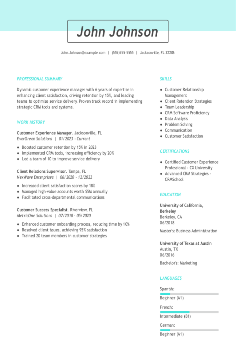 Customer Experience Manager