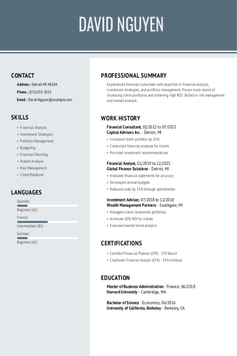 Financial Consultant