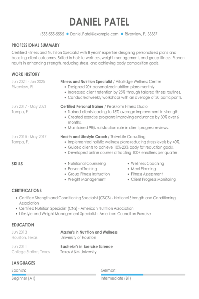 Fitness And Nutrition