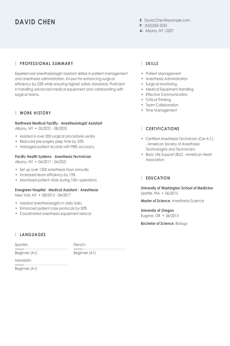 Anesthesiologist Assistant