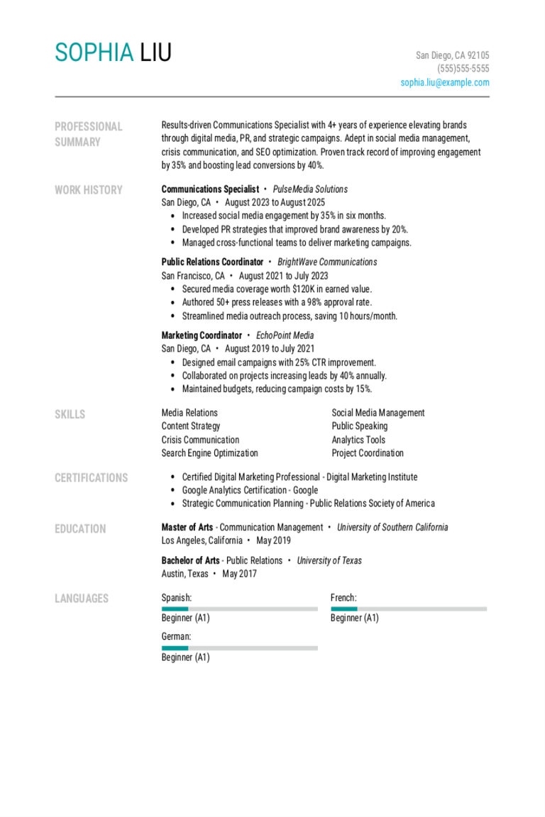 Communications Specialist