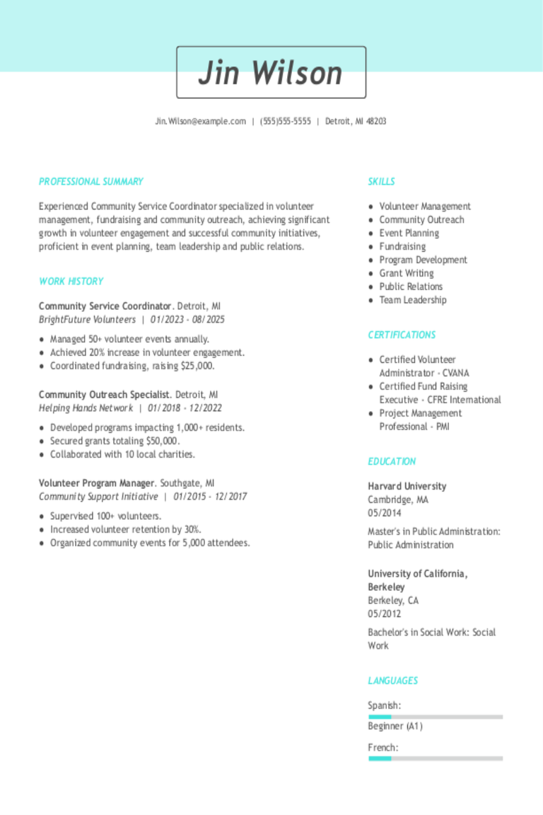 Community Service Coordinator