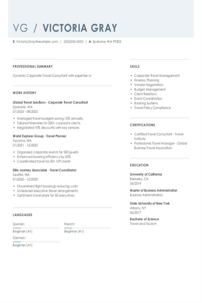 Corporate Travel Consultant