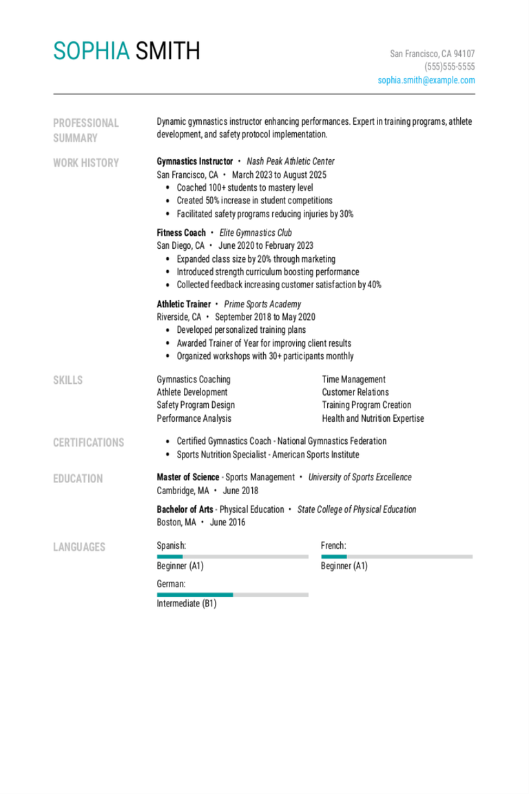 Gymnastics Instructor