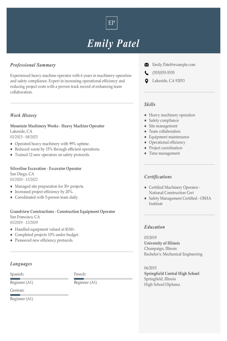 Heavy Machine Operator