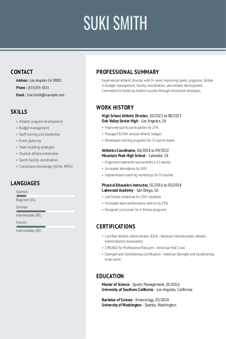 High School Athletic Director